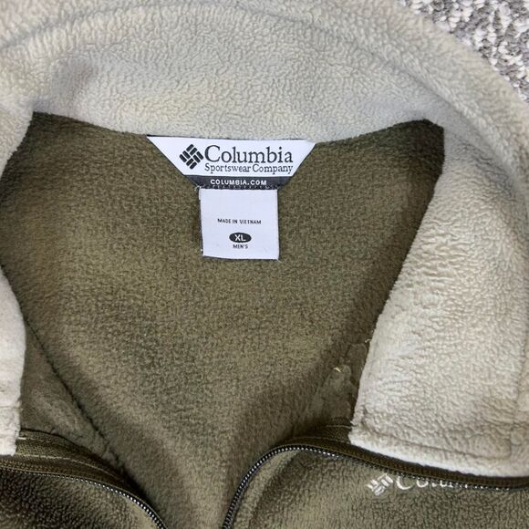 Columbia Fleece Jacket Mens XL Green Zip Outdoor Layer - Picture 3 of 5